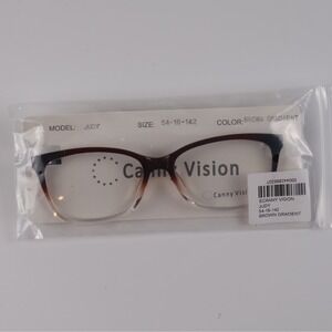 Canny Vision Womens Eyeglasses Judy Brown Gradient 54-16-142 NWT